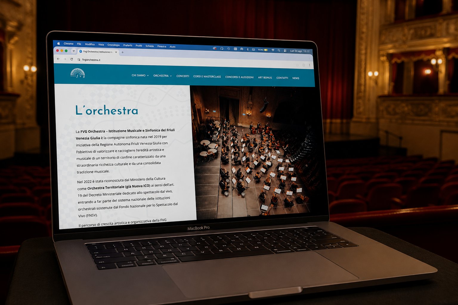 Sito web FVG Orchestra — pagina L'orchestra