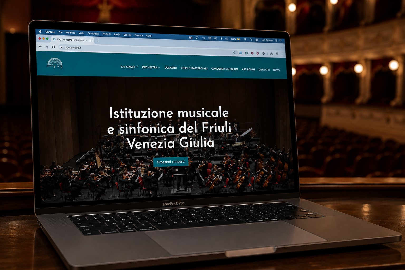 Sito web FVG Orchestra — home page